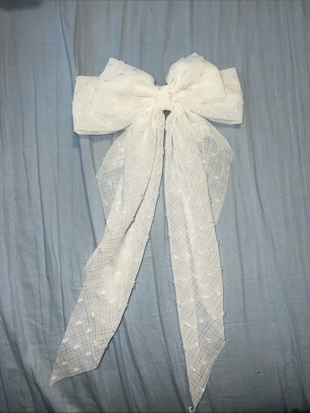 Altar'd State White Sheer Bow Hair Accessory